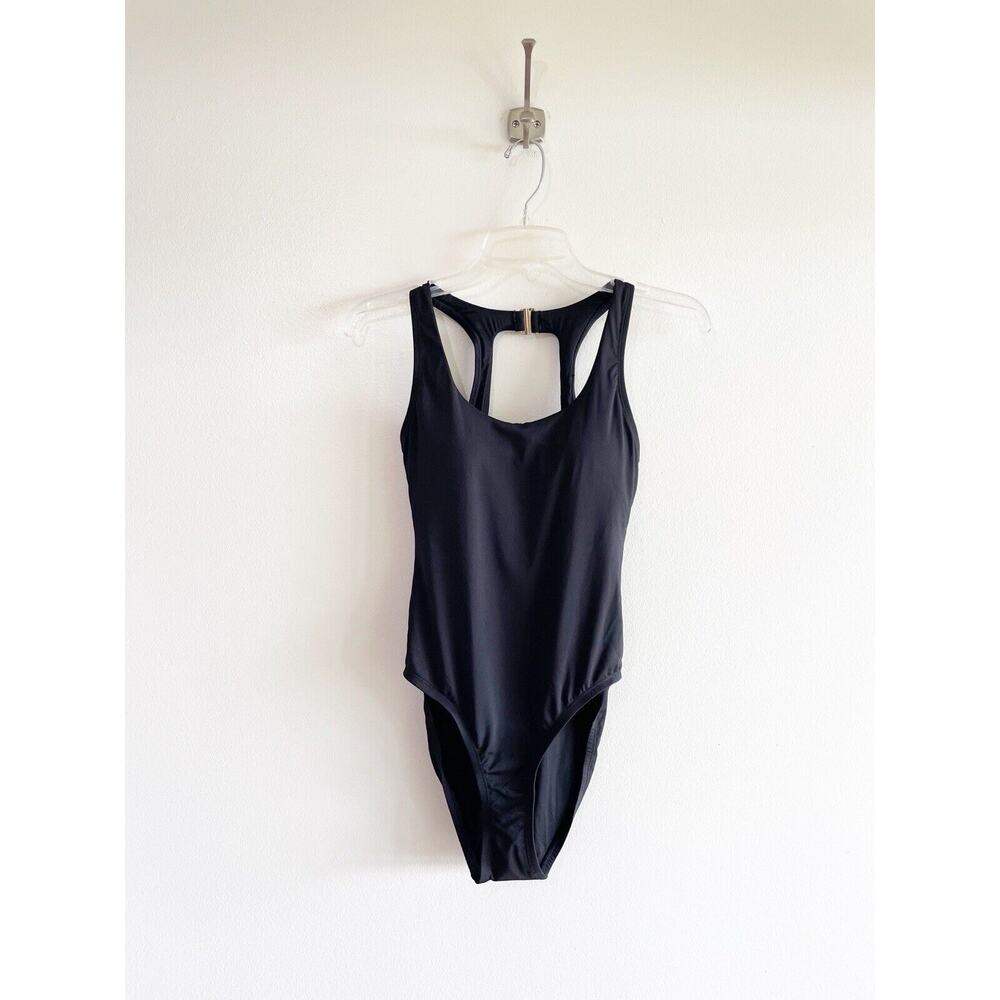 Andie The Catalina Flat One-Piece Black Swim Suit Small Tall